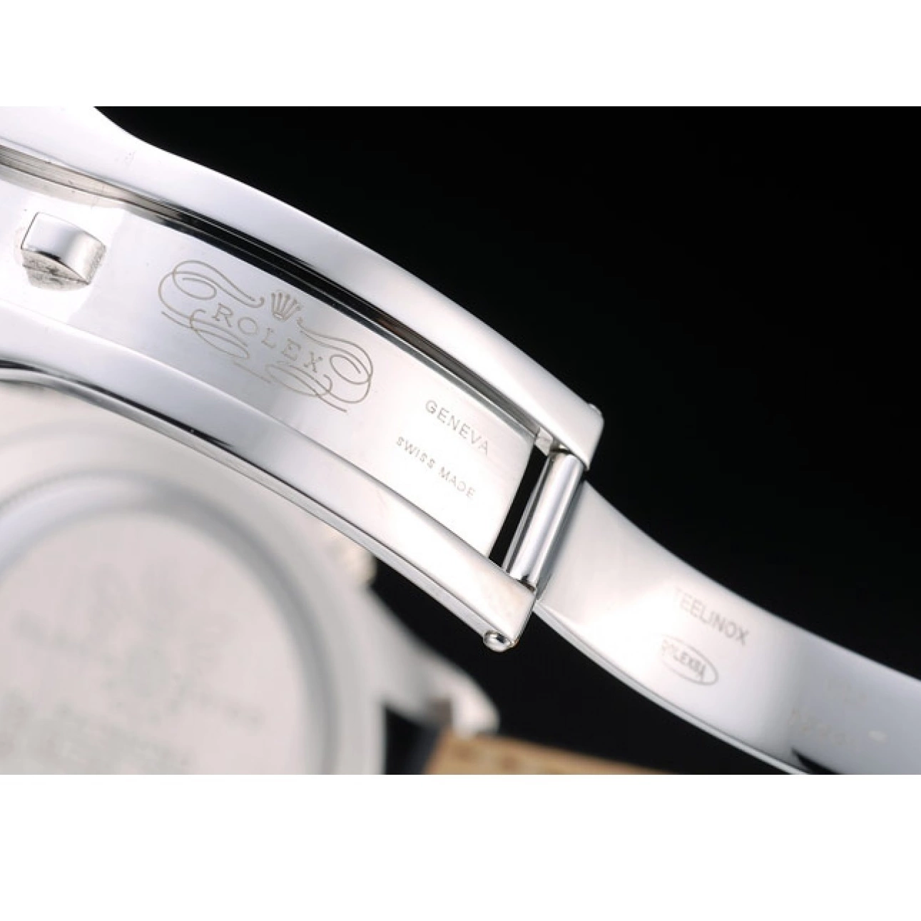 Good copy rolex watches Stainless Blue Rolex Case Steel Black Dial Daytona Strap Leather 0816